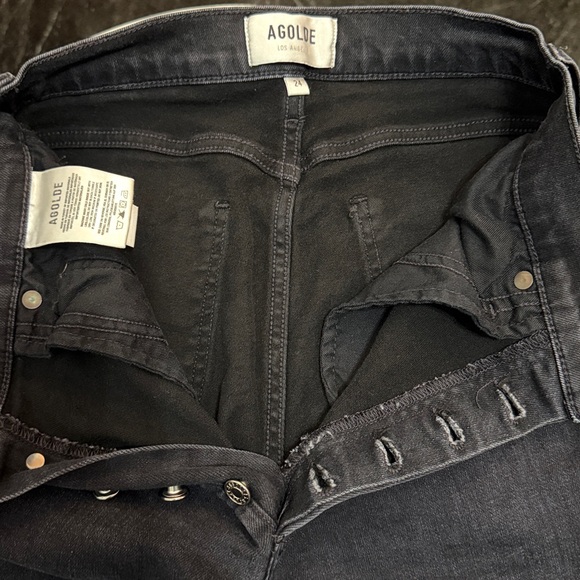 AGOLDE Nico High-Waisted Fitted Jeans Size 24 in Black - Picture 14 of 14